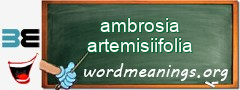 WordMeaning blackboard for ambrosia artemisiifolia